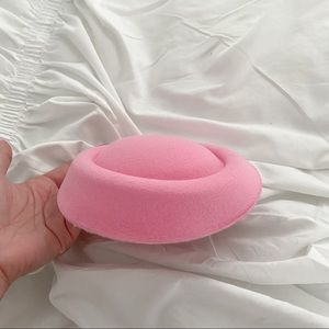 Vintage fascinator cap hat bright pink